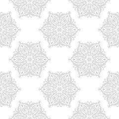 Geometric seamless with background with gray elements. Indian style