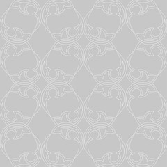 Abstract seamless pattern. White abstract print on gray background