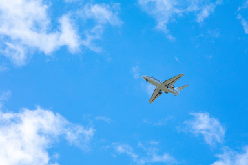 airplane in sky travel concept