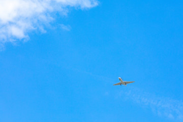 airplane in sky travel concept