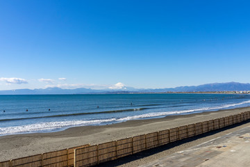 Fototapeta na wymiar 神奈川県　片瀬西浜の風景