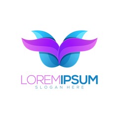 flower color gradient logo