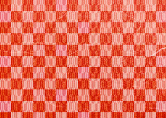 赤色基調の矢絣和紙テクスチャ背景素材