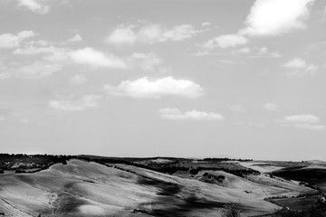 Italian landscape black and white