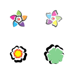 Beauty plumeria icon flowers design illustration Template