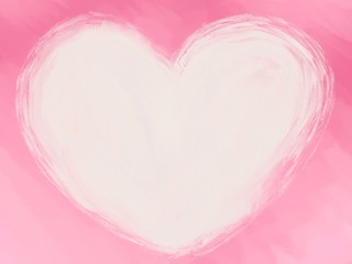 Heart painted with pink Background