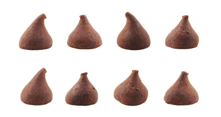 Cocoa Dusted Chocolate Truffles Isolated On White Background
