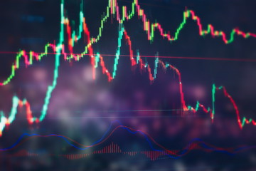 Business success and growth concept.Stock market business graph chart on digital screen.Forex...