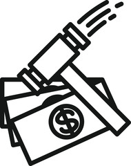 Penalty icon, Thin line vector icon