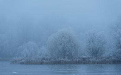Obraz na płótnie Canvas Frosty landscape a winters day