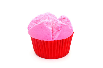 Traditional Chinese steamed cake (Fa Gao cake, Fortune cake or steamed prosperity cake) Isolated on white background. The auspicious food in Chinese culture, specially in Chinese New Years.