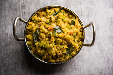 Aloo ka bharta,  sabzi is a tasty dish from India  made using spiced mashed potato prepared especially in northern parts of India