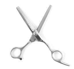 Thinning shears for haircuts isolated on a white