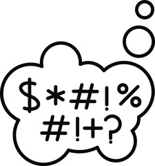 curse icon, complain icon.