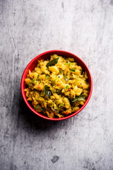 Aloo ka bharta,  sabzi is a tasty dish from India  made using spiced mashed potato prepared especially in northern parts of India