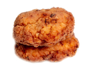 Fried meatballs on a white background