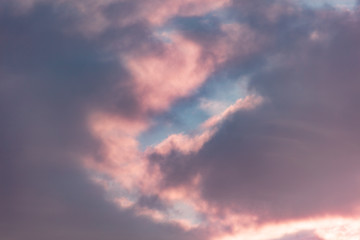 Colorful clouds at dawn of the sun