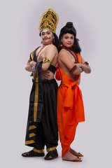 Fototapeta premium ram and ravan standing together