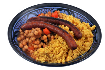 Couscous aux légumes et merguez