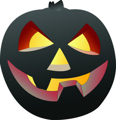 Black scary pumpkin for halloween