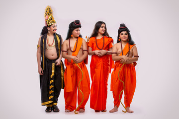 ram,sita and ravan smiling at lakshman
