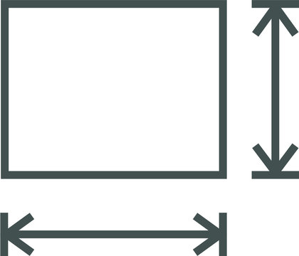  height and width icon, area or size, dimension icon