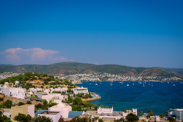 Fototapeta na wymiar Panoramic view of marina, Bodrum, Turkey