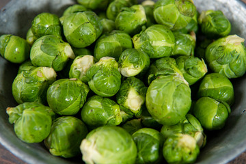 fresh raw brussels sprouts