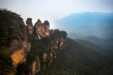 Acrylic prints Three Sisters Three Sisters rock formation in Blue Mountains Australia