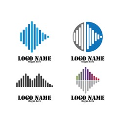 Sound wave logo template vector icons