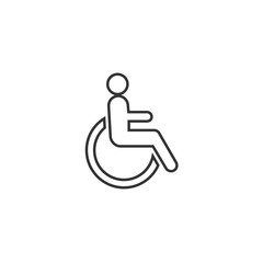 disabled wheelchair icon vector illustration for webiste and graphic design