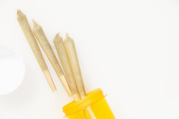 Medical Cannabis Joints on white