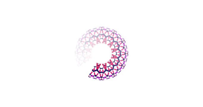 Simple colorful Preloader With mandala with white background. 4k animation of a design minimal preloader with white mandala fading in and out