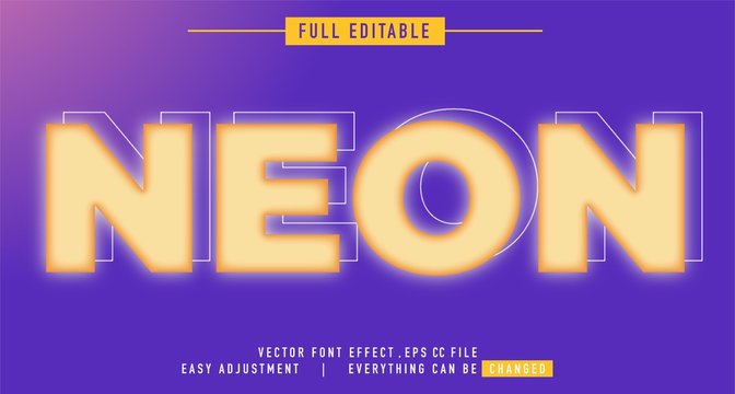 neon text effect that can be edited easily, letters are bright and attractive, you can use it for titles, quotes, promotional design elements and much more
