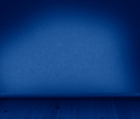 grunge interior toned in trendy Classic Blue color of the Year 2020