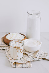 Fresh dairy products, milk, cottage cheese, sour cream, cream, farm products