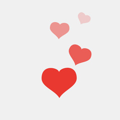 Vector Red hearts isolated on white background.