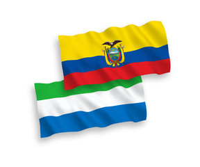 Flags of Sierra Leone and Ecuador on a white background