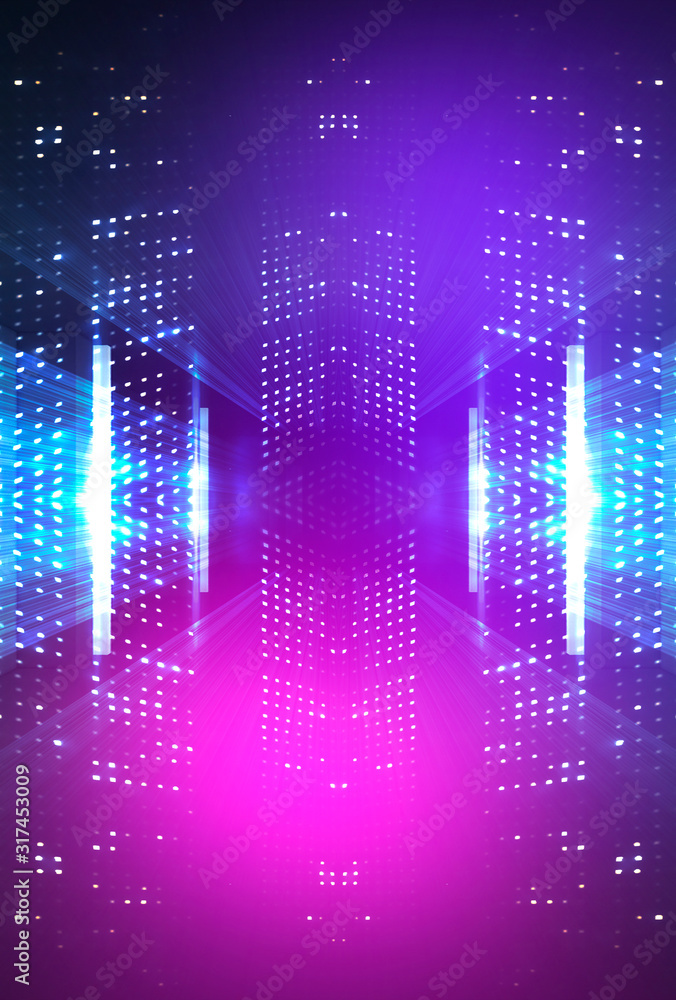 Wall mural ultraviolet abstract light. light element, light line. violet and pink gradient. modern background, 