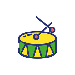 Isolated mardi gras drum vector design