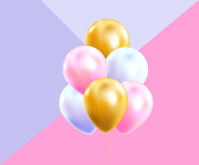 Colorful Balloons Flying for Party and Celebrations Vector Background.