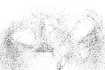 Fototapeta premium Black Grainy Texture Isolated On White Background. Dust Overlay. Dark Noise Granules. Digitally Generated Image. Vector Design Elements, Illustration, Eps 10.