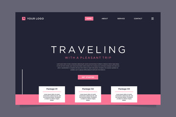 simple travel landing page design