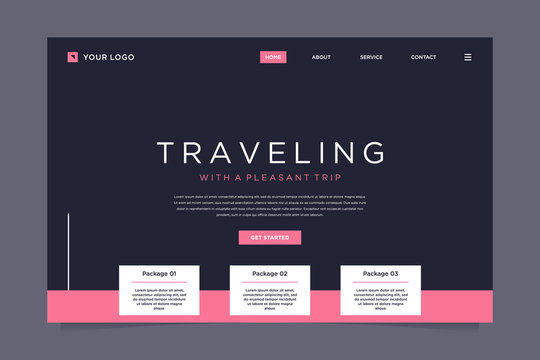 simple travel landing page design