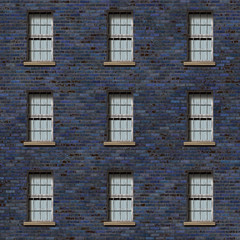 Brick wall outside a residential building- architecture exterior. 2d illustration