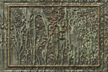 3D vintage metal work- antique metal. Corrosion background- pattern abstract