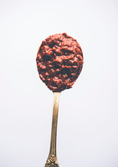 Homemade Tandoori Paste or Marinade mixture, in a bowl. used for grilled chicken or Paneer or vegetable. selective focus