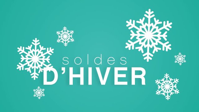 soldes d'hiver et flocon de neige- animation