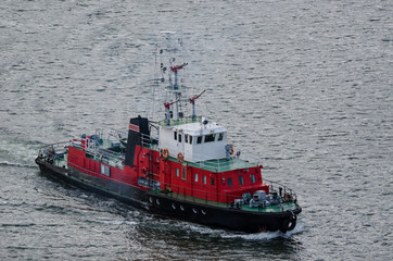 FIREBOAT - Rescue vessel on a cruise at sea