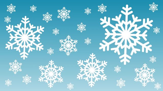 snowflakes on blue sky- winter design animation